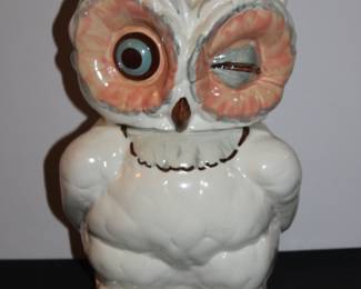 Vintage Shawnee Pottery Winking Owl Cookie Jar