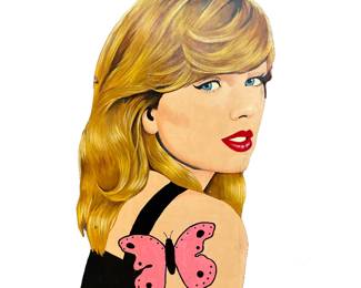 7 foot tall painting of Taylor Swift