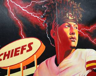 Patrick Mahomes at the Chiefs stadium- 2 pc painting 8 foot x 8 foot
