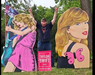 Jeff Parson with his Taylor Swift Paintings