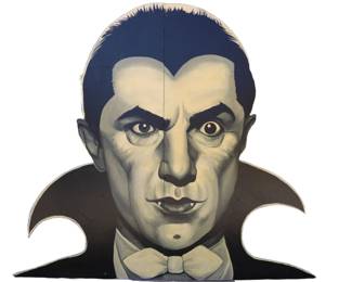 7 foot tall x 6 foot wide (2 pieces) painting of Bela Lugosi as Dracula