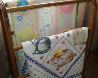 Quilt Rack / Hand Stitched Blankets