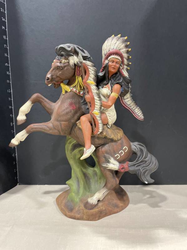 Ceramic Indian statue 17 in tall