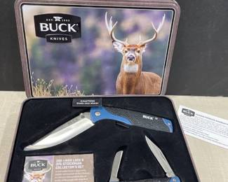 Buck 280 liner lock and 375 stockman collectors set of pocket knives