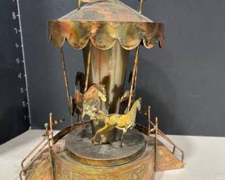 Copper carousel musical 10 in tall works