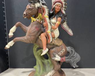 Ceramic Indian statue 17 in tall