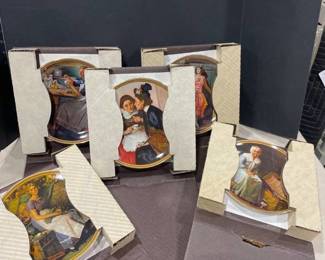 Norman Rockwell collectors plates with coas and boxes