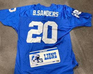 Barry Sanders jersey with Detroit Lions tag