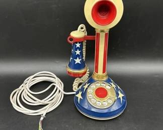 1970s Patriotic rotary candlestick phone