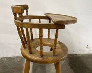 Antique Wooden Potty Training chair tray
