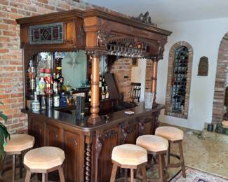 Victorian Bar: Approx. 91.25" h x 80.75" l x 70.5" w