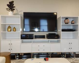 entertainment center (TV and stereo equipment NOT FOR SALE).  112 x 63 x 18