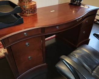 home office furniture and accessories.  Desk finished on 4 sides and matching credenza