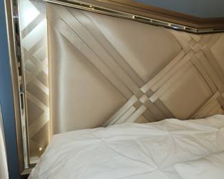 Trim lighted on headboard