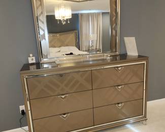 65 x 41 x 17.5 dresser with lighted mirror.