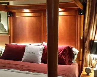 National Mt. Airy Two Tone Solid Wood 4 Poster King Size Bed Frame (bed is dismantled)