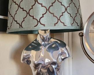 Polished Aluminum Male Torso Lamp Polished Aluminum Male Torso Lamp