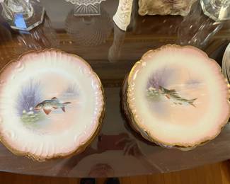 Beautiful Limoges Fish Plates