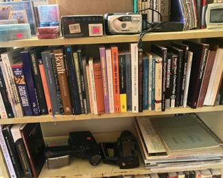 Some of the books on chess.  Many chess magazines from the 1940s to present. 