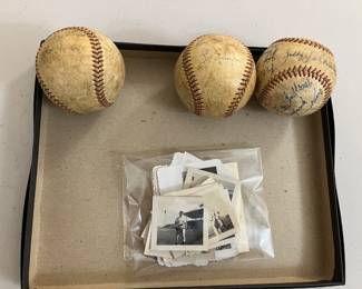 1940s Tommy Warren signed Game balls and photos