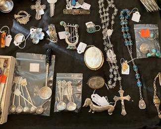 Sterling Rosary, pins and more