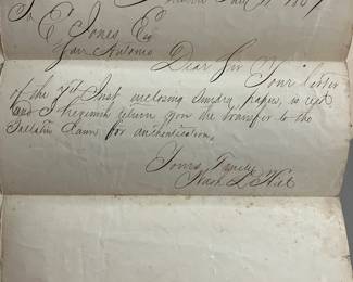 1857 Letter to Enoch Jones