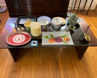 Mid Century Rosewood and Glass Coffee Table