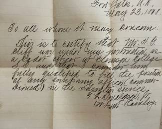 1898 Fort Yates Letter