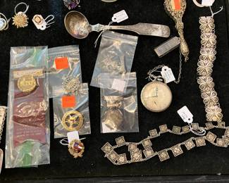 Ball pocket watch with sterling chain and fob, and more.