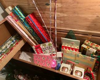 Lots of vintage Christmas paper and a big cedar chest.