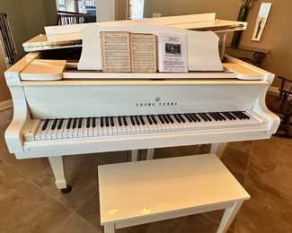 Young Chang white Grand Piano.