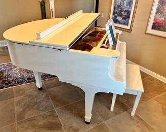 Young Chang white Grand Piano.