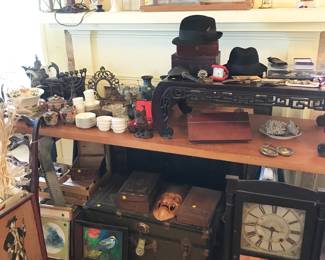 Odds and ends, antique clock 