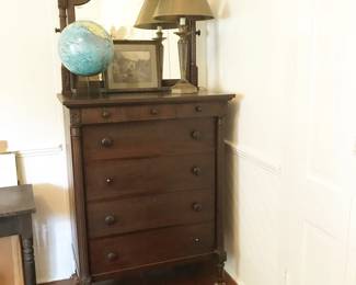 Globe sold. Dresser in off-site storage, please contact us to schedule a viewing.