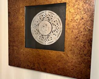 Framed jade medallion (overall size 2’9” square)