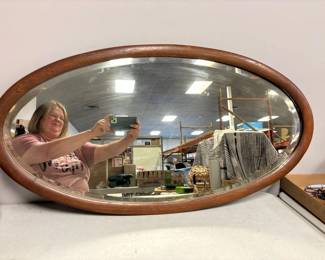Vintage oval mirror from Pecks, Kcmo