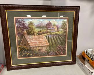Framed farm scene, Home interior
