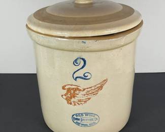 Vintage 2 Gallon Red Wing Crock 