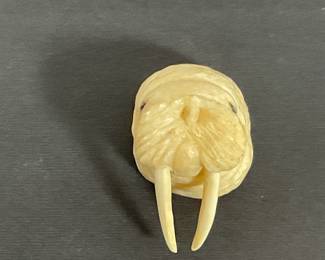 Alaska Inuit Carved Walrus - Legal