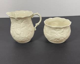 Belleek Porcelain " Serenity" Cream & Sugar