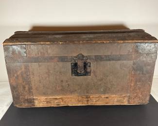 Old Wood And Metal Accent Trunk (Small)