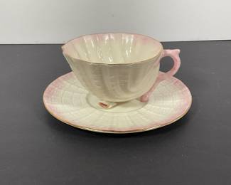 Belleek "Neptune" Seashell Cup & Saucer