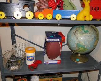 Globe, football, and Boy Scout thermos