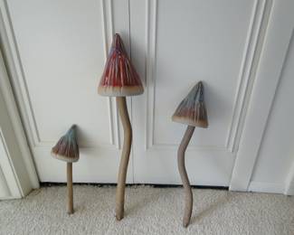 Unique and whimsical this trio of mushrooms is