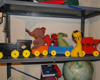 Wood train set, with all the fun handmade animal passengers