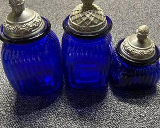 3 piece set of beautiful cobalt blue Artland Canisters! 