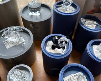 Over FIFTY Pieces of Swarovski Crystal Figurines! Waterford Crystal Egg, Steuben Eagle and MORE! Most in their original boxes! 