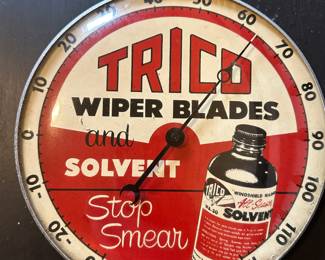 Fantastic Vintage TRICO WIPER BLADES AND SOLVENT Round Outdoor Thermometer! 