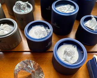 Over FIFTY Pieces of Swarovski Crystal Figurines! Waterford Crystal Egg, Steuben Eagle and MORE! Most in their original boxes! 