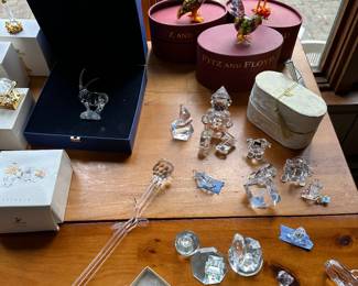 Over FIFTY Pieces of Swarovski Crystal Figurines! Waterford Crystal Egg, Steuben Eagle and MORE! Most in their original boxes! 